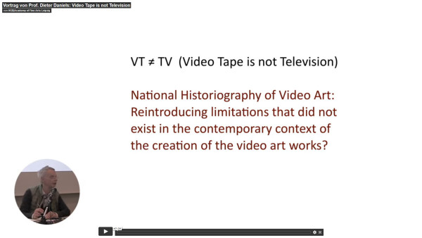 Vortrag von Prof. Dieter Daniels: Video Tape is not Television