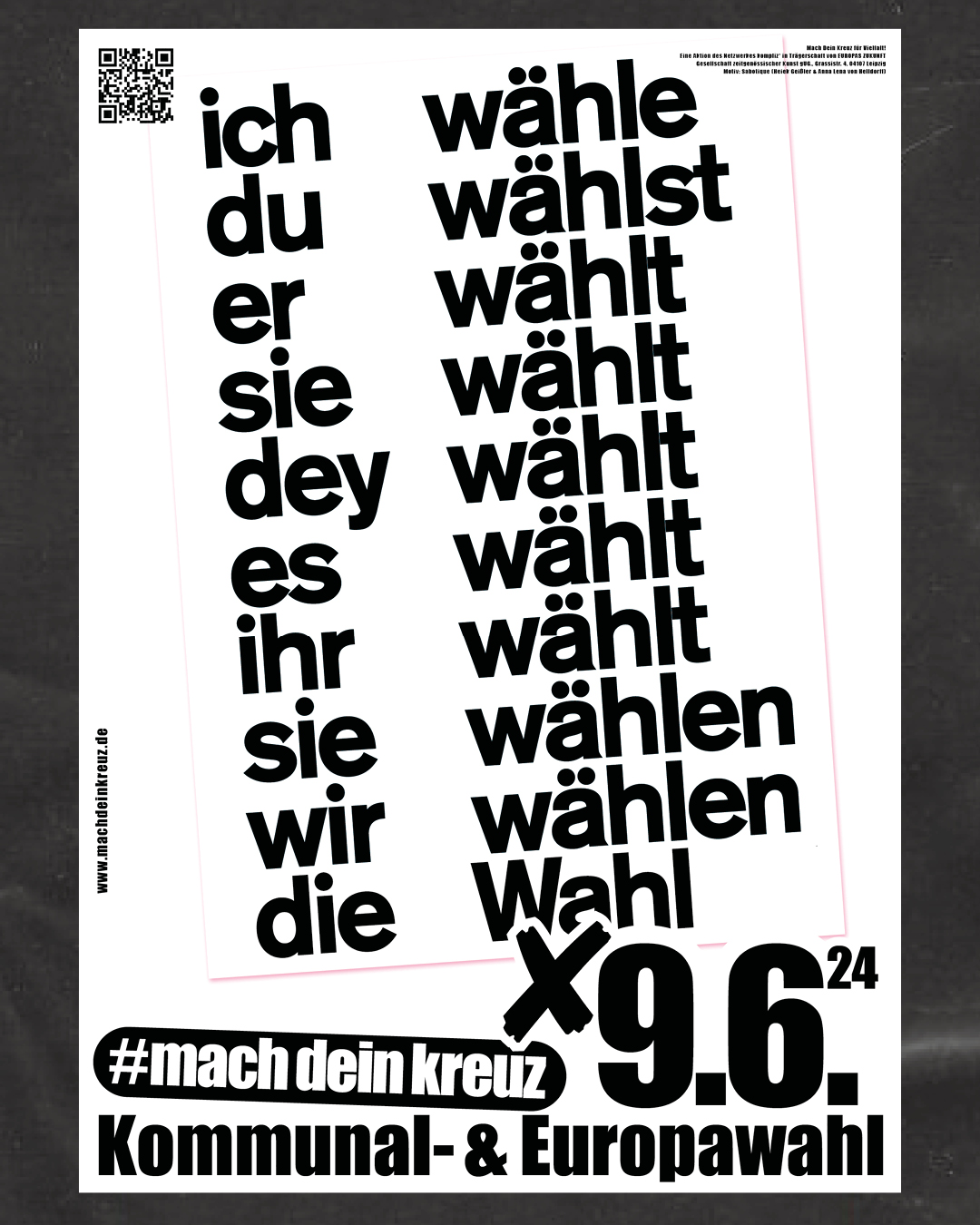 #machdeinkreuz - HGB artists' posters for more voter turnout in Saxony