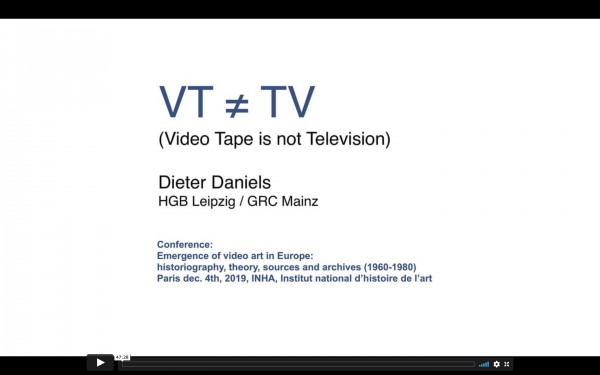 Vortrag: VT ≠ TV (Video Tape Is Not Television)