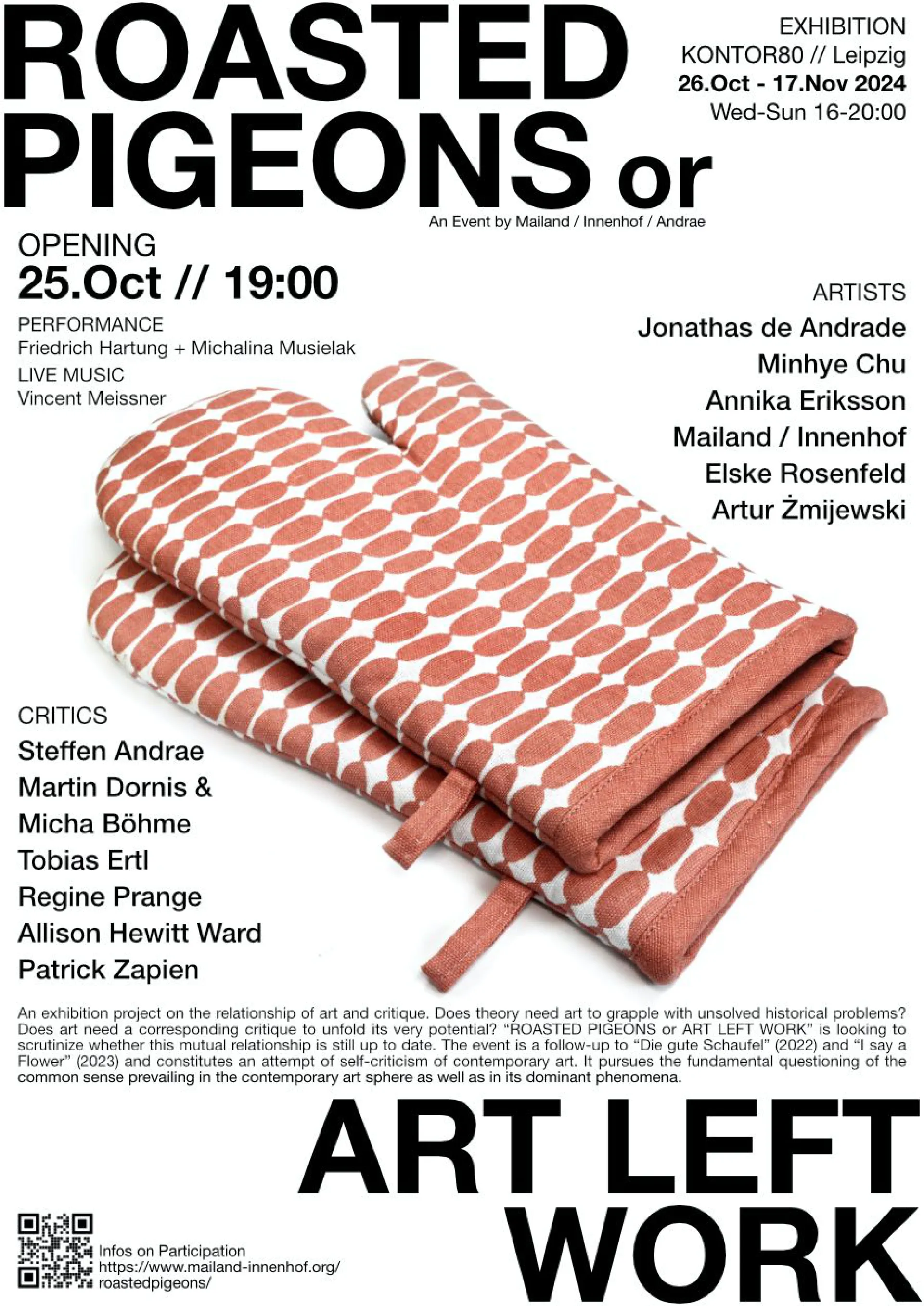 Mailand / Innenhof / Andrae present: ROASTED PIGEONS or ART LEFT WORK