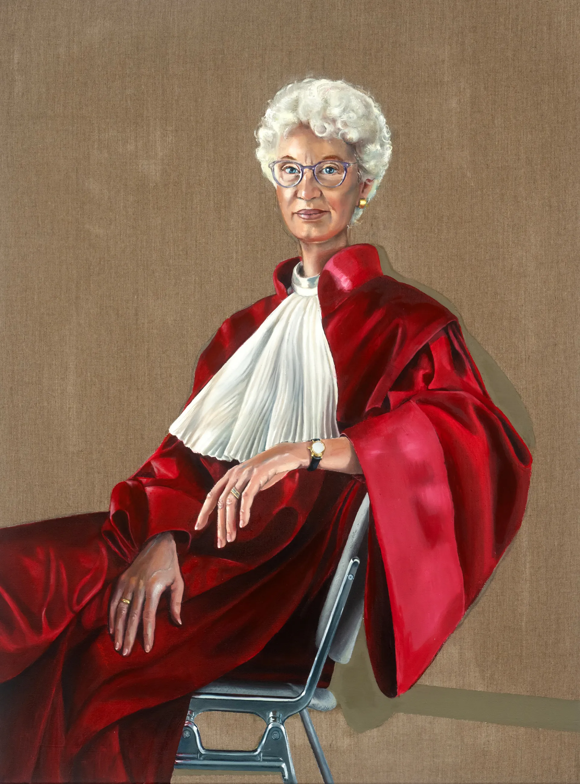 Porträt von Doris König gemalt von Kathrin Landa im Bundesverfassungsgericht Karlsruhe enthüllt