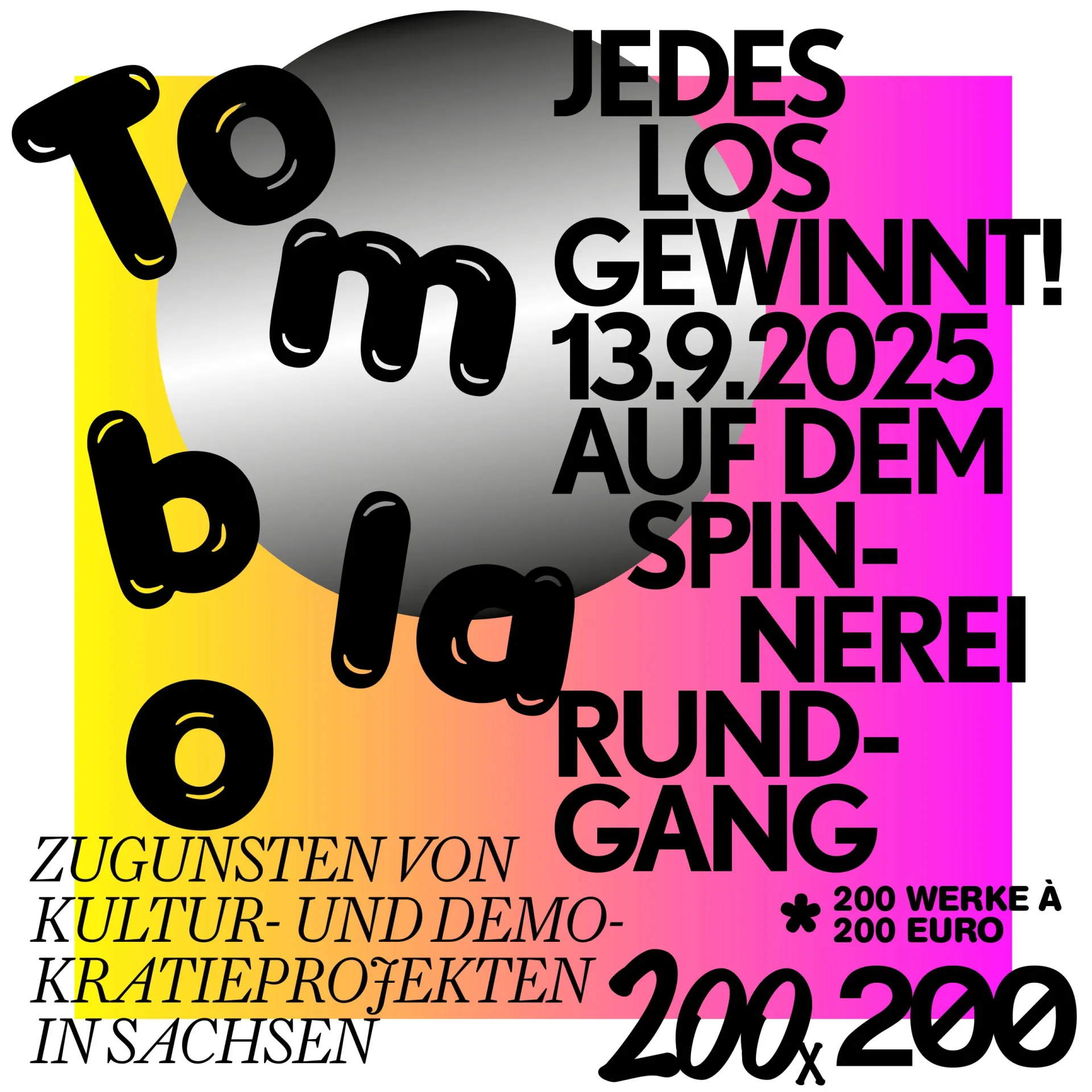 200 x 200 Kunst-Tombola für Kultur- und Demokratieprojekte in Sachsen
