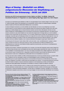 Ways of Seeing – Medialität von Affekt, zeitgenössische Ökonomien der Empfindung und Politiken der Erinnerung